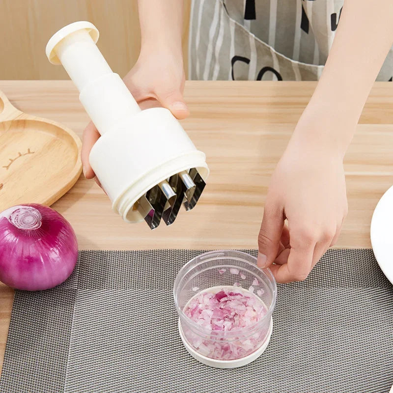 Stainless Steel Garlic Onion Chopper Multifunctional Hand Pressure Cutter