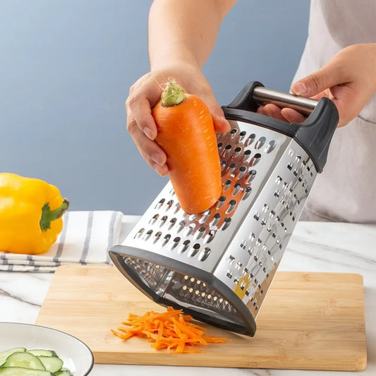 Four-Side Box Grater Cheese Grater with Container Stainless Steel